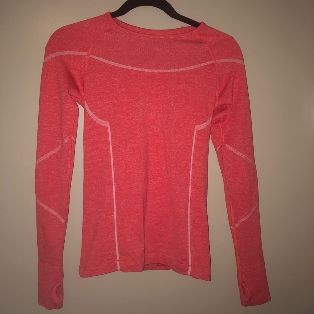 Red layer top for cold weather